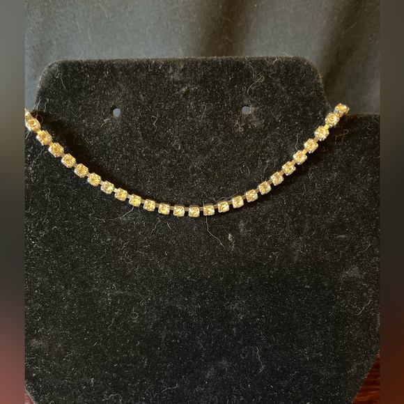 Vintage Silver & Rhinestones Necklace - Choker Style - Picture 1 of 7